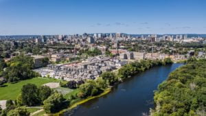 Aerial vie of Greystone Village, Ottawa, ON - Land investment