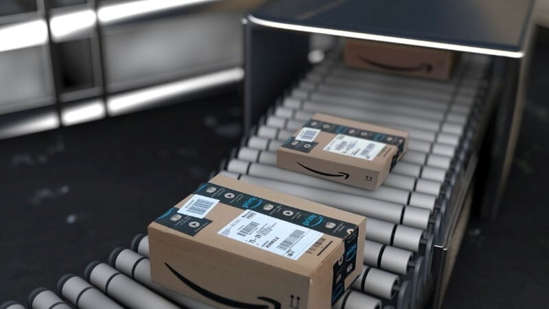 Amazon Packages in Distribution Line